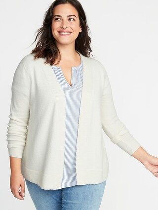 Plush-Knit Open-Front Plus-Size Sweater | Old Navy US