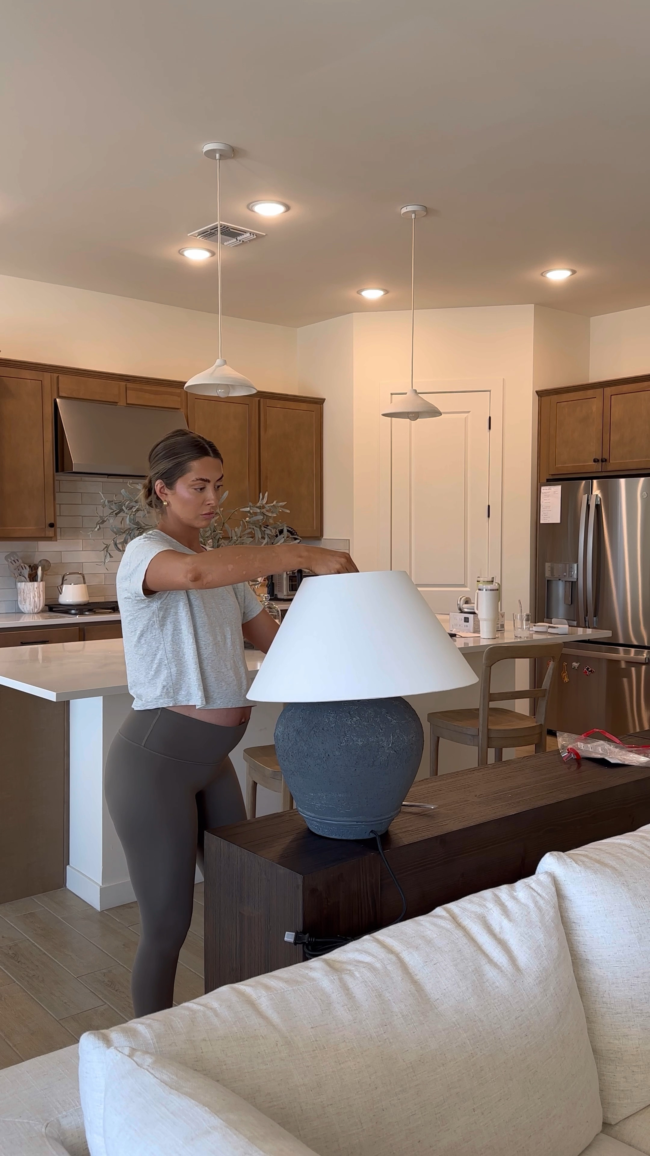 Obsessed with our new textured table lamp 🤍 love adding the darker elements to our home to give it some warmth! 

#LTKhome