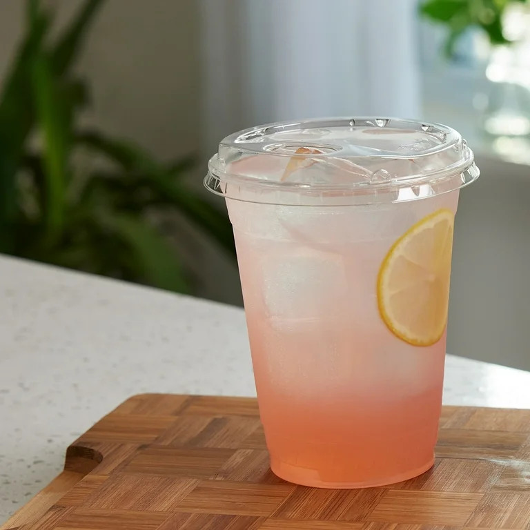 Great Value Disposable Plastic Cups and Lids, Clear, 16 oz, 25 Count, (Cup and Lid Combo) | Walmart (US)