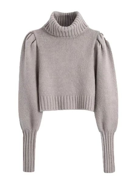 'Kelly' Gathered Shoulder Turtleneck Sweater | Goodnight Macaroon