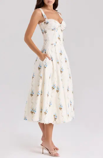 HOUSE OF CB Rosalee Corset Fit & Flare Sundress | Nordstrom | Nordstrom