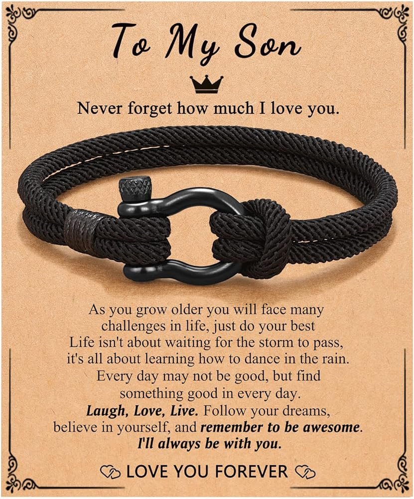 PINKDODO To My Boys Bracelet Gifts for Son Grandson Nephew Brother Bracelets Birthday Graduation ... | Amazon (US)