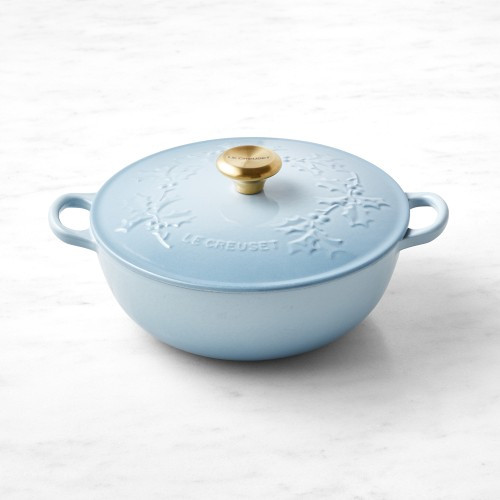 Le Creuset Enameled Cast Iron Holly Soup Pot, 4 1/2-Qt., Coastal Blue | Williams-Sonoma