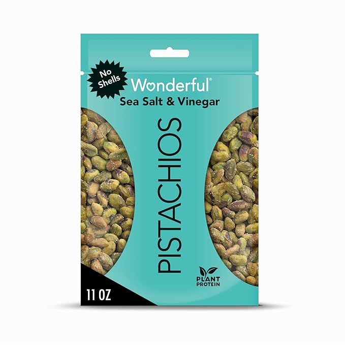 Wonderful Pistachios No Shells, Sea Salt & Vinegar, 11 Ounce Bag, Protein Snack, Gluten Free, On-... | Amazon (US)