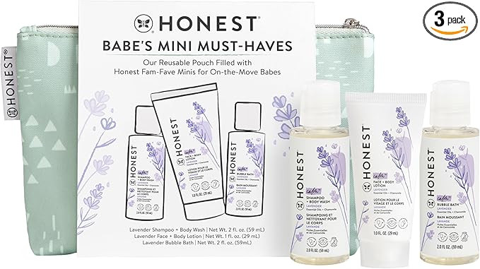The Honest Company Babe's Mini Must Haves Gift Set | Travel Size Hypoallergenic Lavender Bathtime... | Amazon (US)
