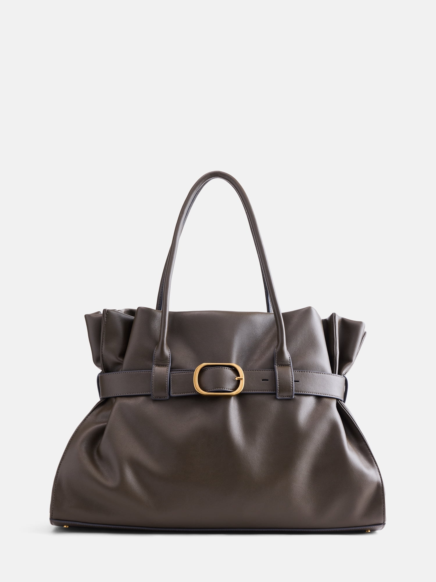 Scoop Women's Faux Leather Buckle Tote, Burnt Rosemary | Walmart (US)