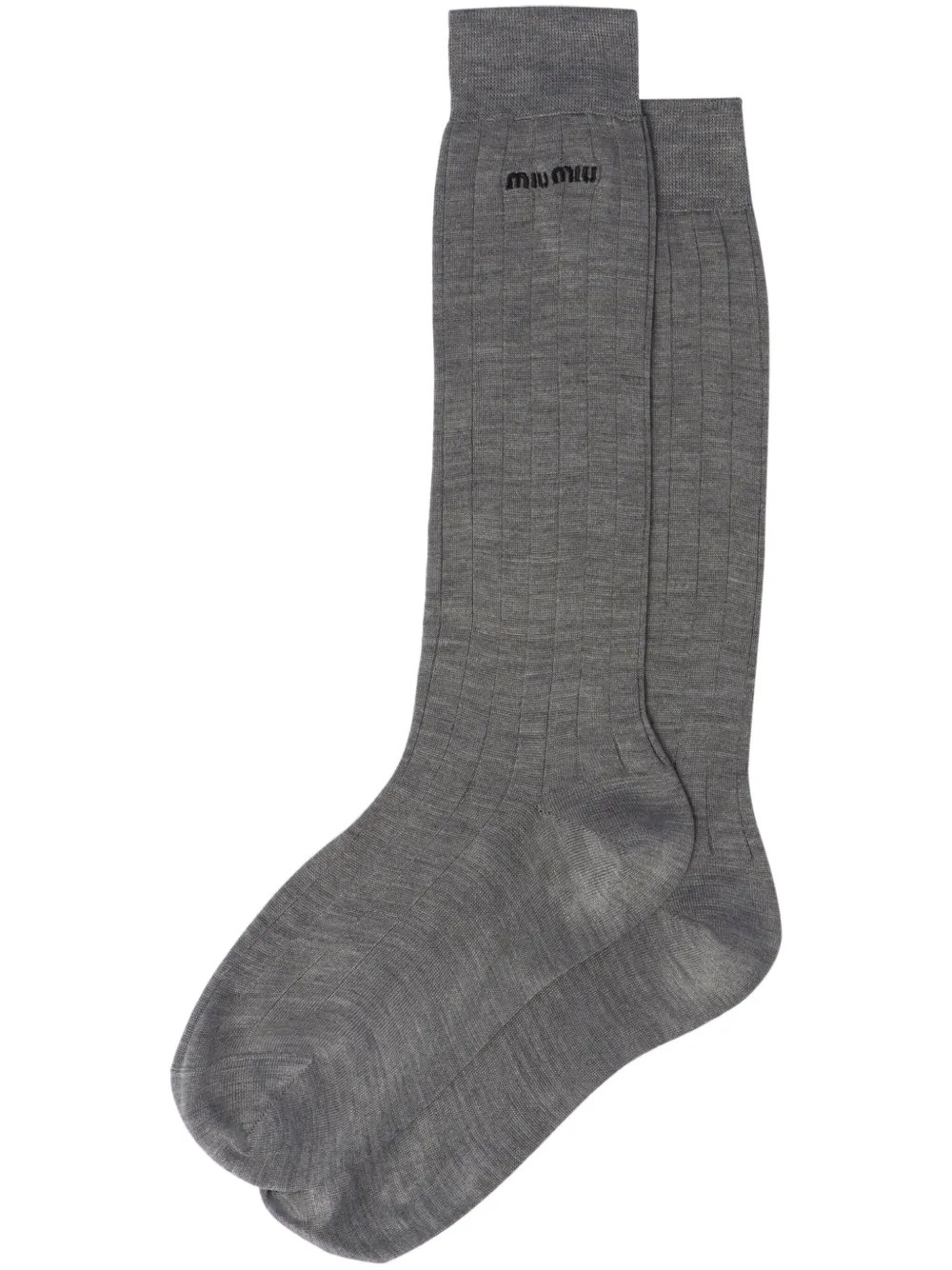 Miu Miu Silk Socks | Grey | FARFETCH AU | Farfetch Global