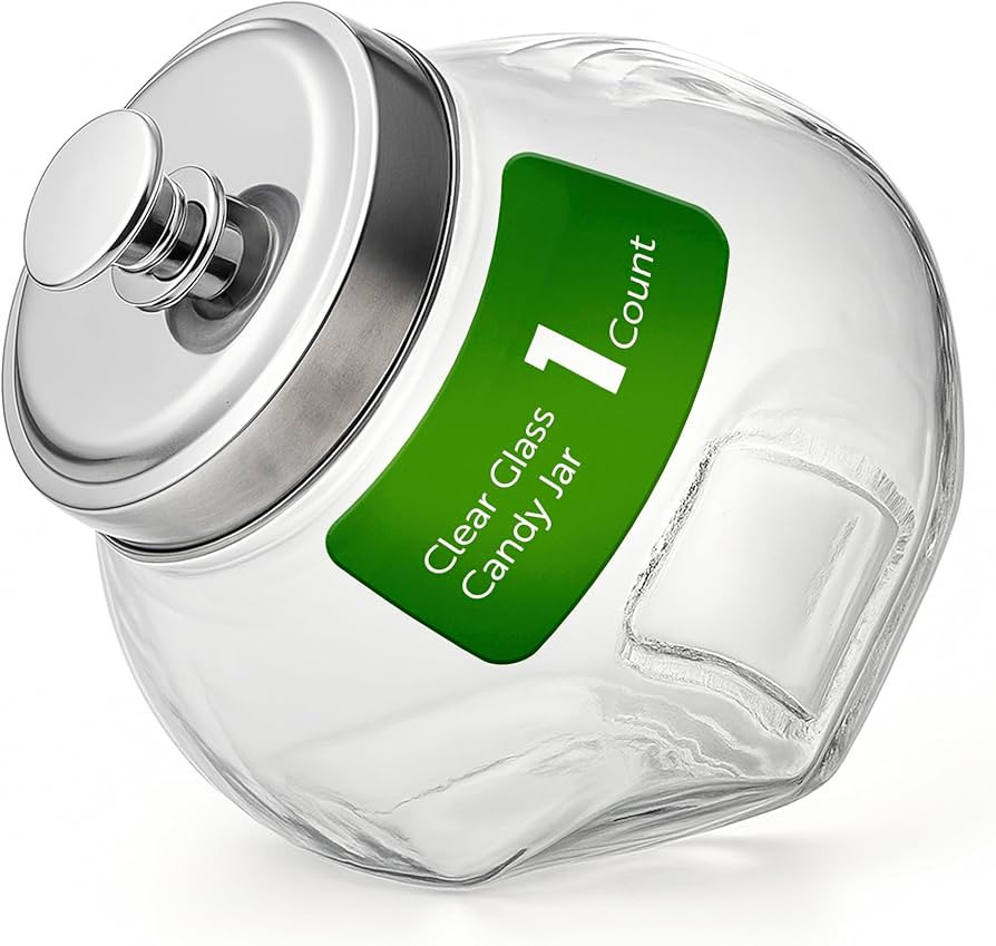 Restaurantware Vetri 0.3 Gallon Penny Jar 1 Durable Candy Jar - With Wide Spout Chrome Lid Clear ... | Amazon (US)