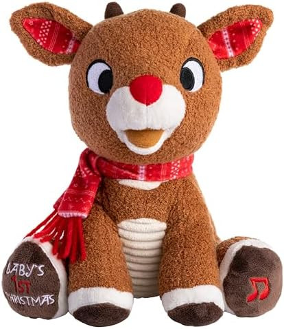 KIDS PREFERRED Santa Claus Rudolph The Red-Nosed Reindeer Musical Stuffed Animal, Baby's First Ch... | Amazon (US)
