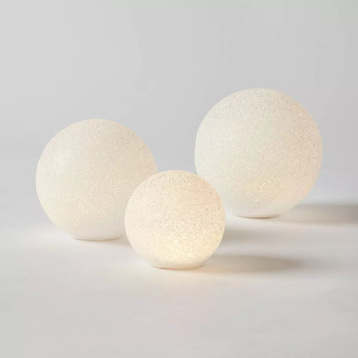 3pc LED Glittered Globe Christmas Novelty Sculpture Light White - Wondershop™ | Target