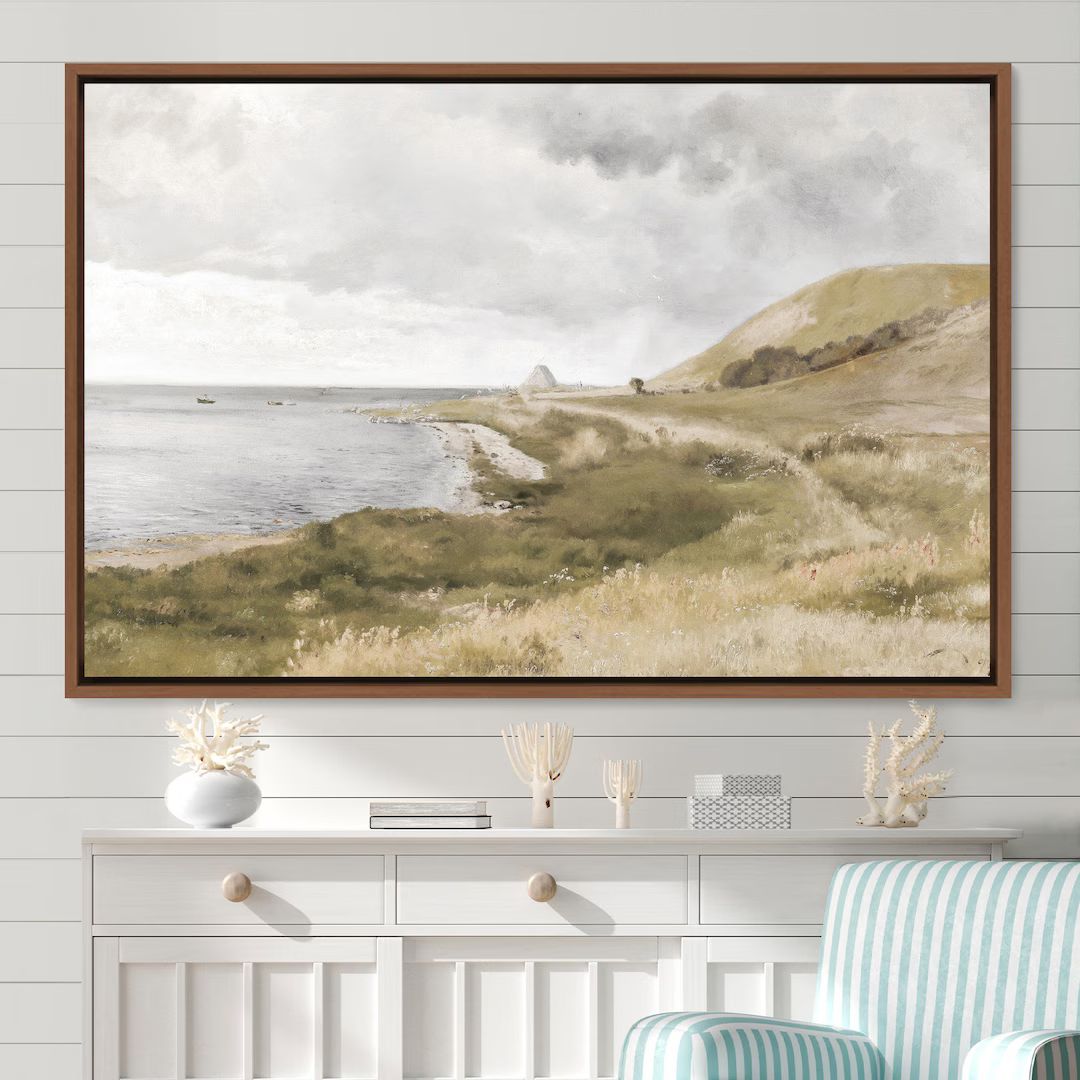 Vintage Landscape Large Wall Art Print, Seaside Cliffs Ocean Scenery Framed Large Gallery Art, Vi... | Etsy (US)