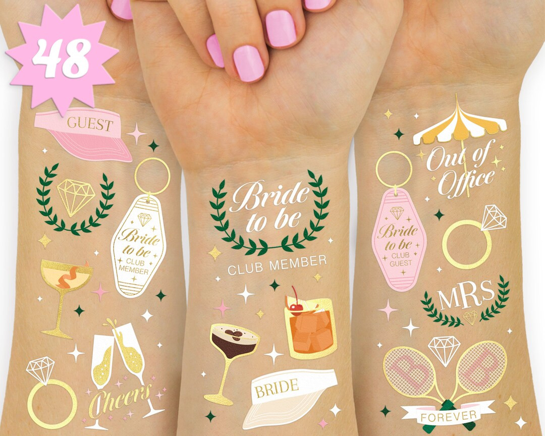 Xo Fetti Bachelorette Country Club Bride Temporary Tattoos  - Etsy | Etsy (US)