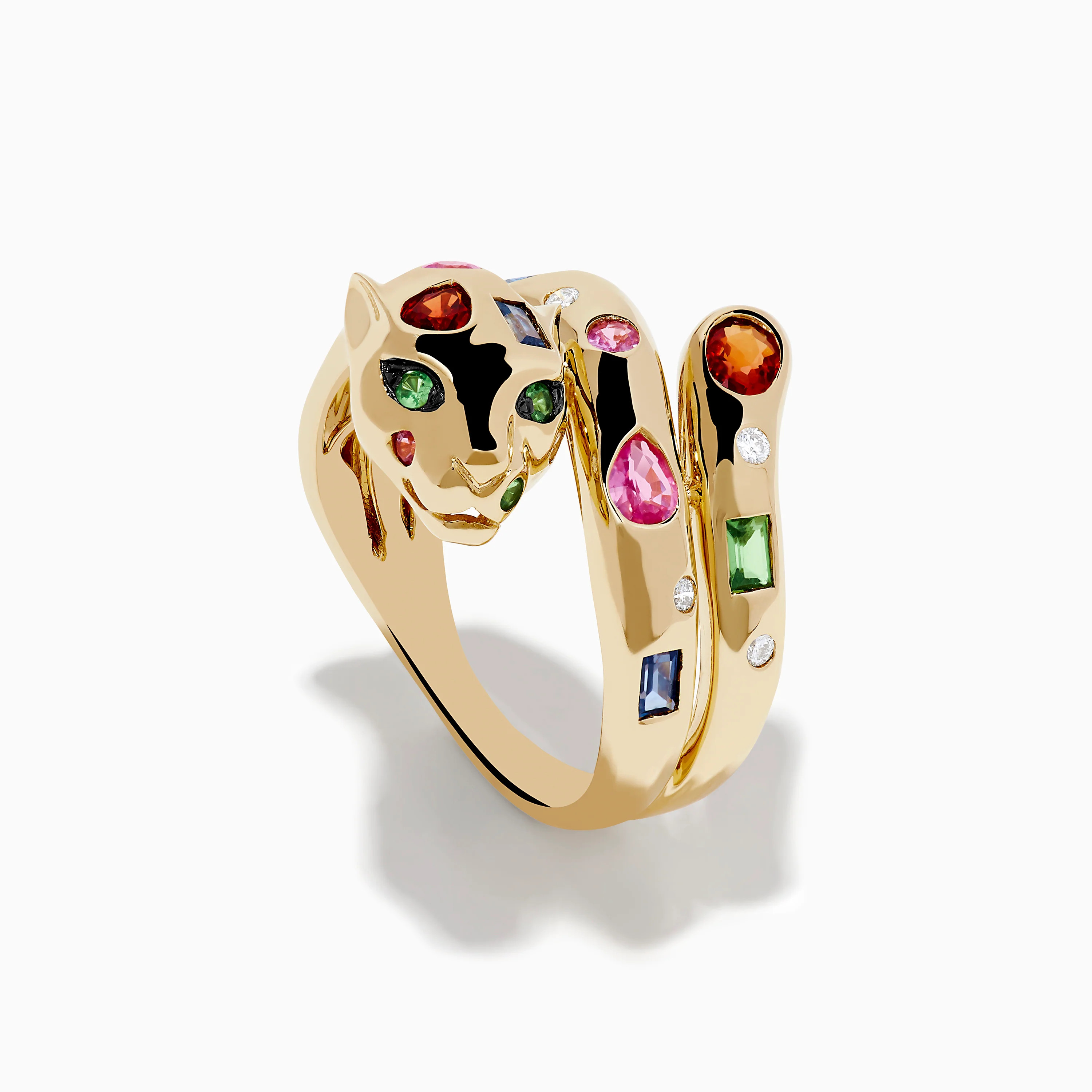 Signature 14K Gold Multi Sapphire and Diamond Panther Wrap Ring | Effy Jewelry