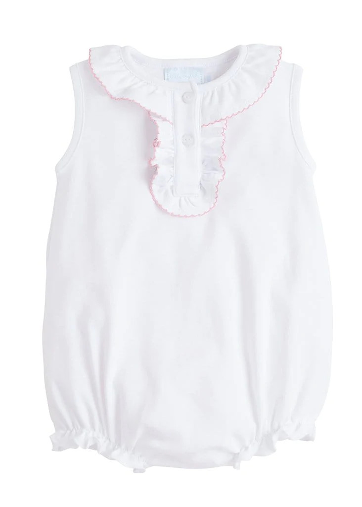 Ruffled Henley Bubble - Light Pink | Little English