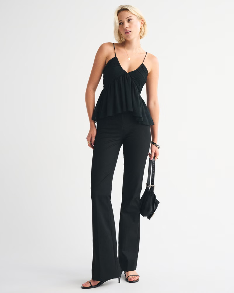 Women's High Rise Slim Boot Vegan Leather Pant | Women's Bottoms | Abercrombie.com | Abercrombie & Fitch (US)