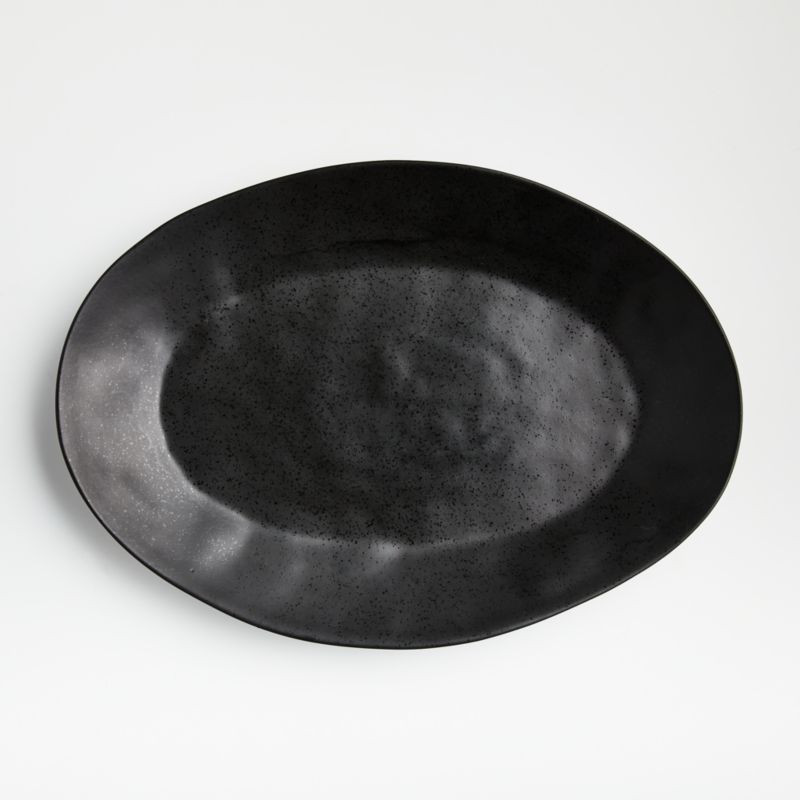Marin Matte Black Small Oval Platter + Reviews | Crate & Barrel | Crate & Barrel