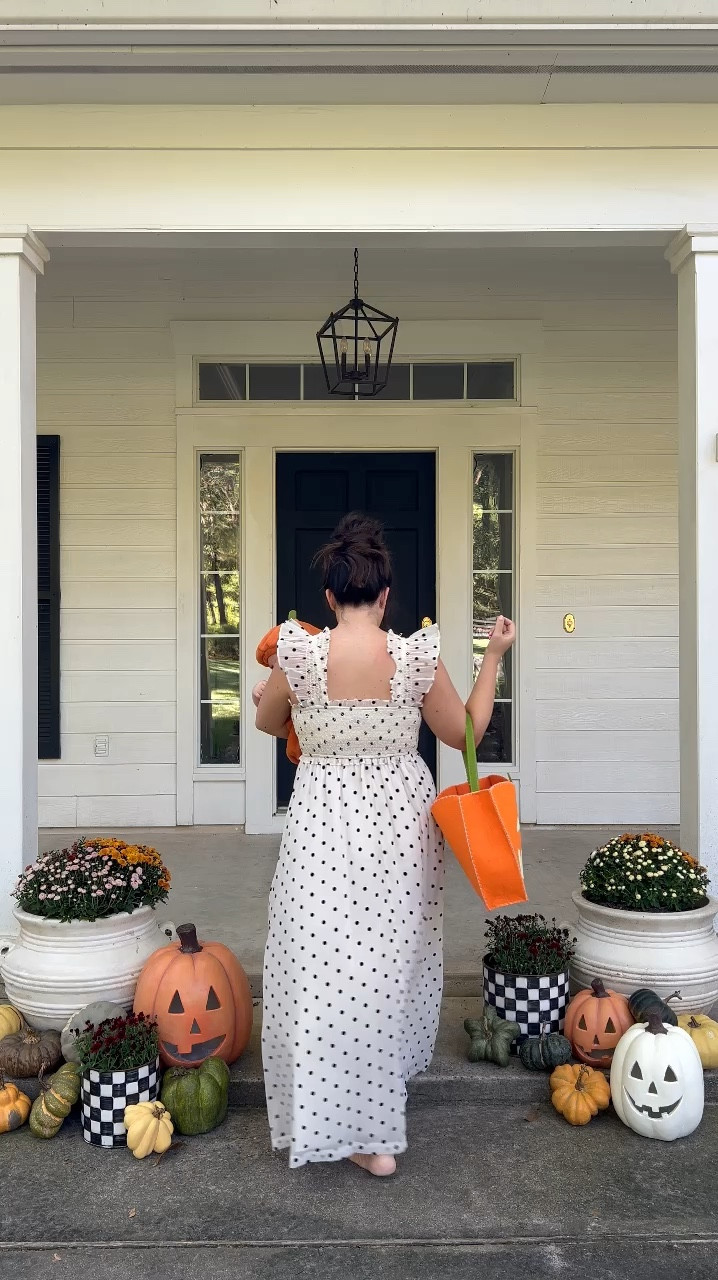 Halloween porch and Halloween costumes for mom and baby. Halloween customize trick-or-treat bags from pottery barn kits

#LTKKids #LTKHalloween #LTKHome