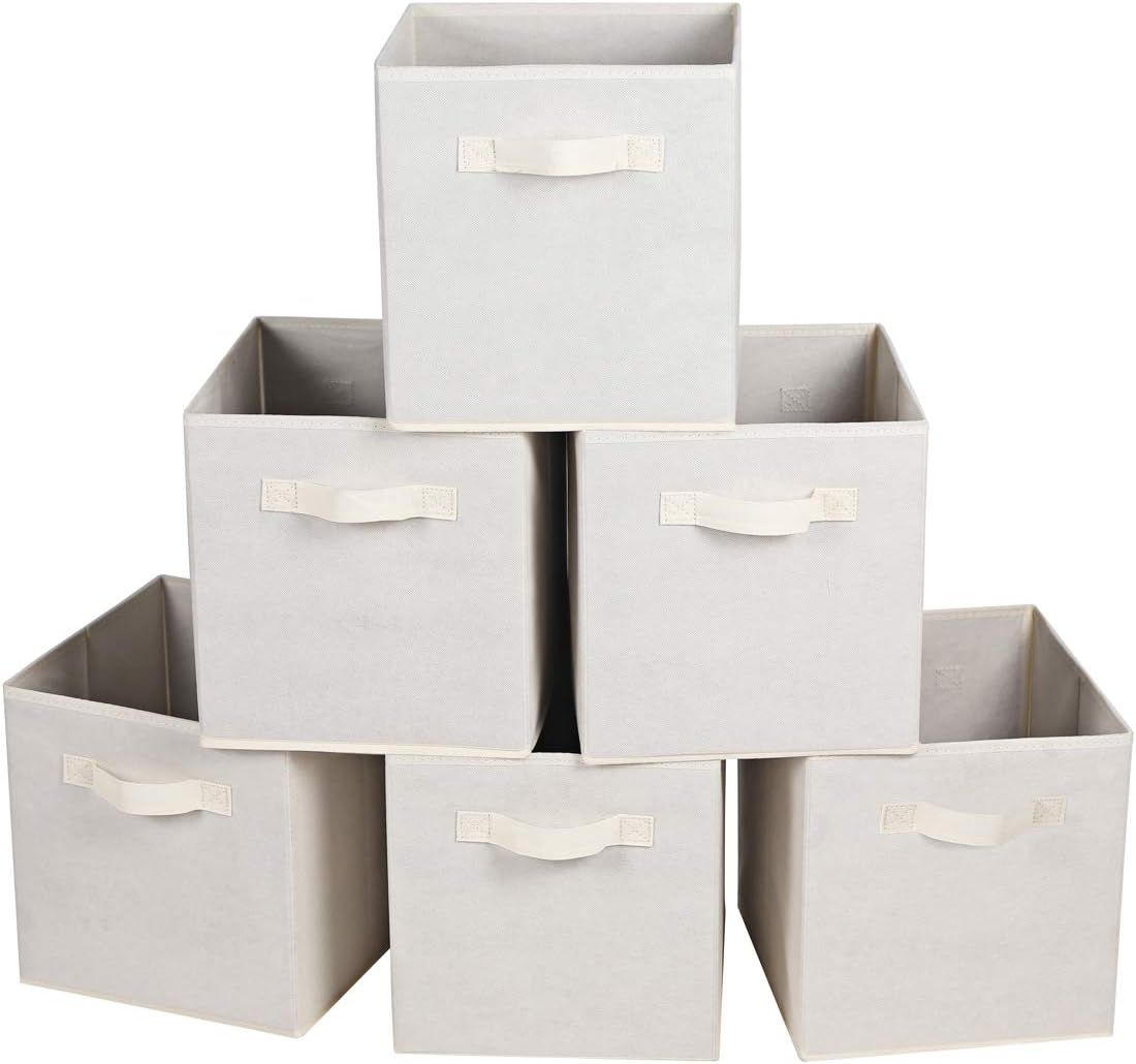 MAX Houser Fabric Cloth Storage Bins,Foldable Storage Cubes Organizer Baskets with Dual Handles f... | Amazon (US)