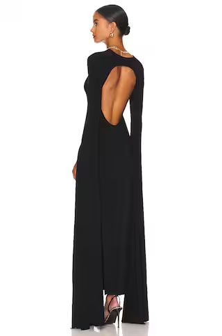Norma Kamali Ribbon Sleeve Gown in Black from Revolve.com | Revolve Clothing (Global)