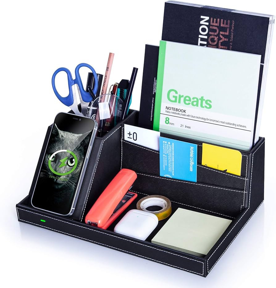 Valet Tray, Built in Wireless Charging Pad, Nightstand Organizer, Dresser Organizer, Mens Jewelry... | Amazon (US)