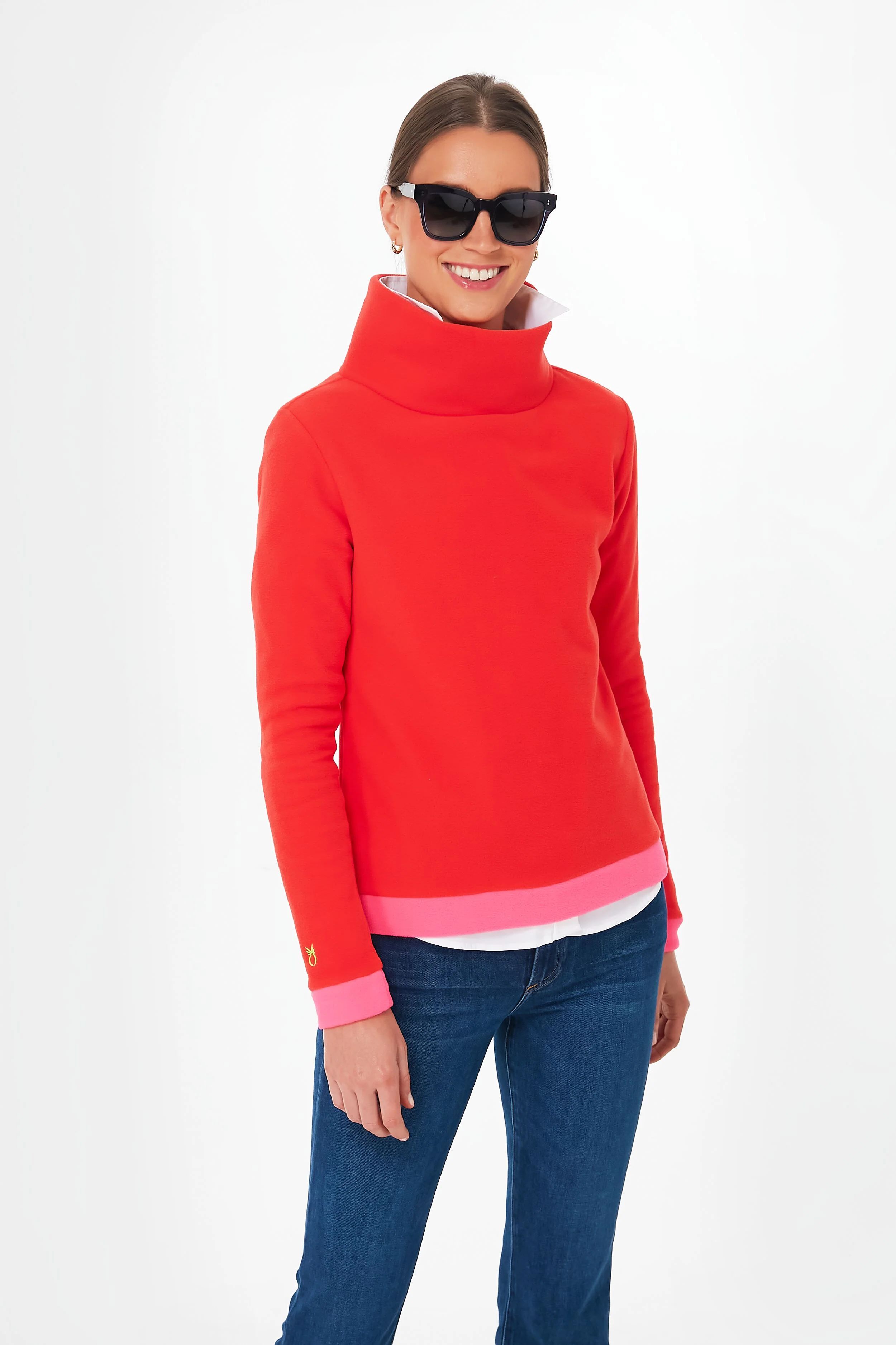 Poppy Red and Neon Pink Colorblock Park Slope | Tuckernuck (US)