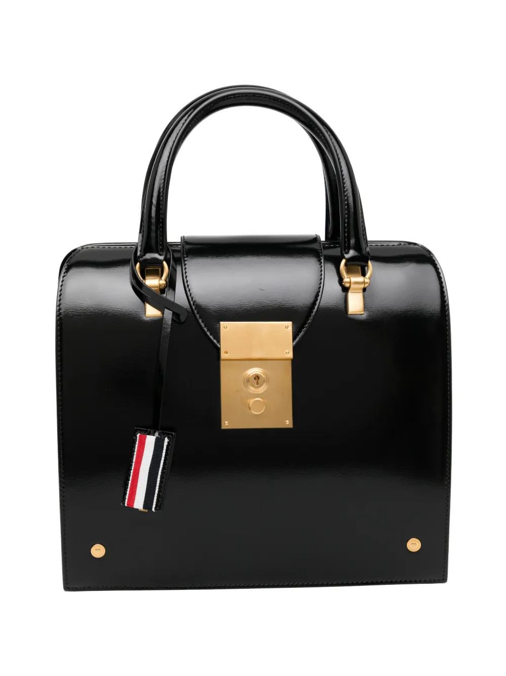Thom Browne top handle structured tote bag - Black | Farfetch Global