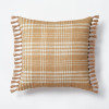 Click for more info about Woven Plaid Square Throw Pillow with Side Tassels Brown/Cream - Threshold™ designed with St...