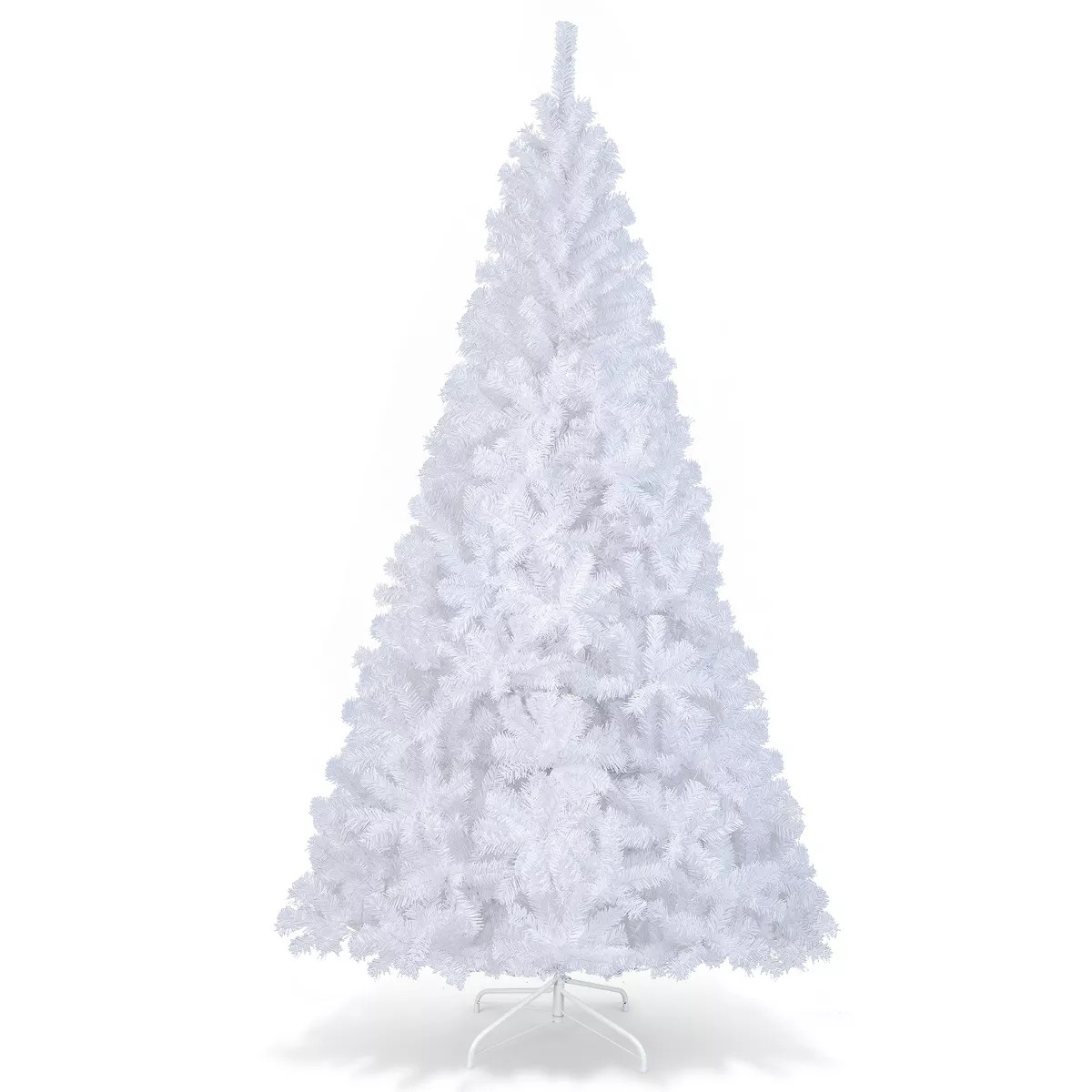 Tangkula 5/6/7/8FT Artificial White PVC Christmas Tree Outdoor w/ Metal Stand and Anti-scratching... | Target