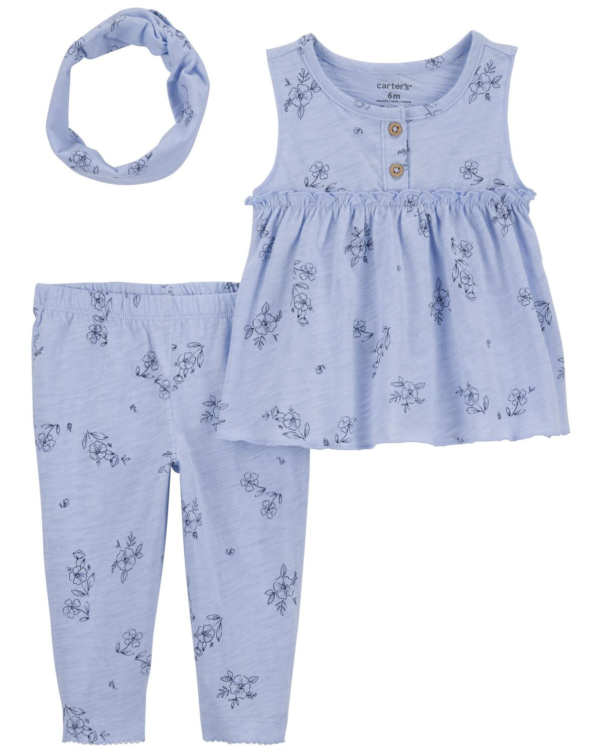 Blue Baby 3-Piece Floral Little Outfit Set | carters.com | Carter's