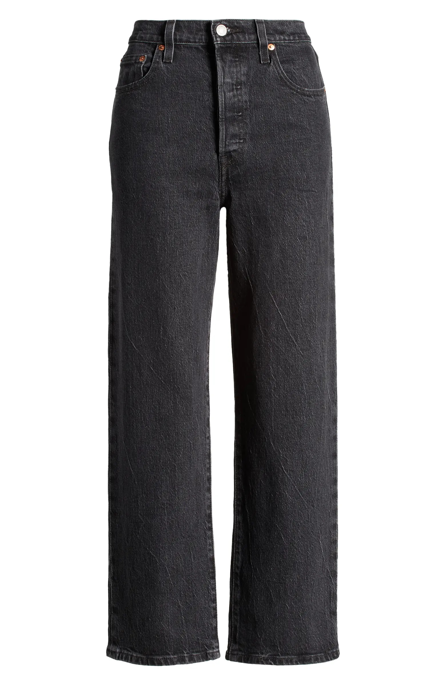 Levi's® Ribcage Acid Wash High Waist Ankle Straight Leg Jeans | Nordstrom | Nordstrom