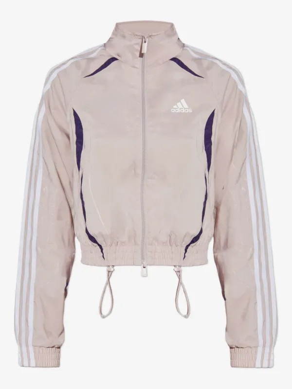 three-stripe cropped track jacket | Farfetch Global