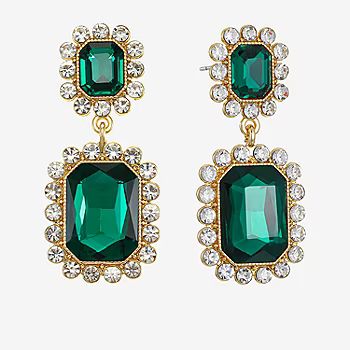 Monet Jewelry Double Glass Drop Earrings | JCPenney