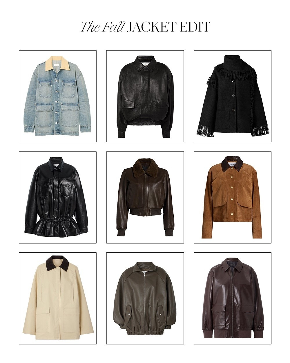 The Fall Jacket Edit

#LTKStyleTip #LTKSeasonal