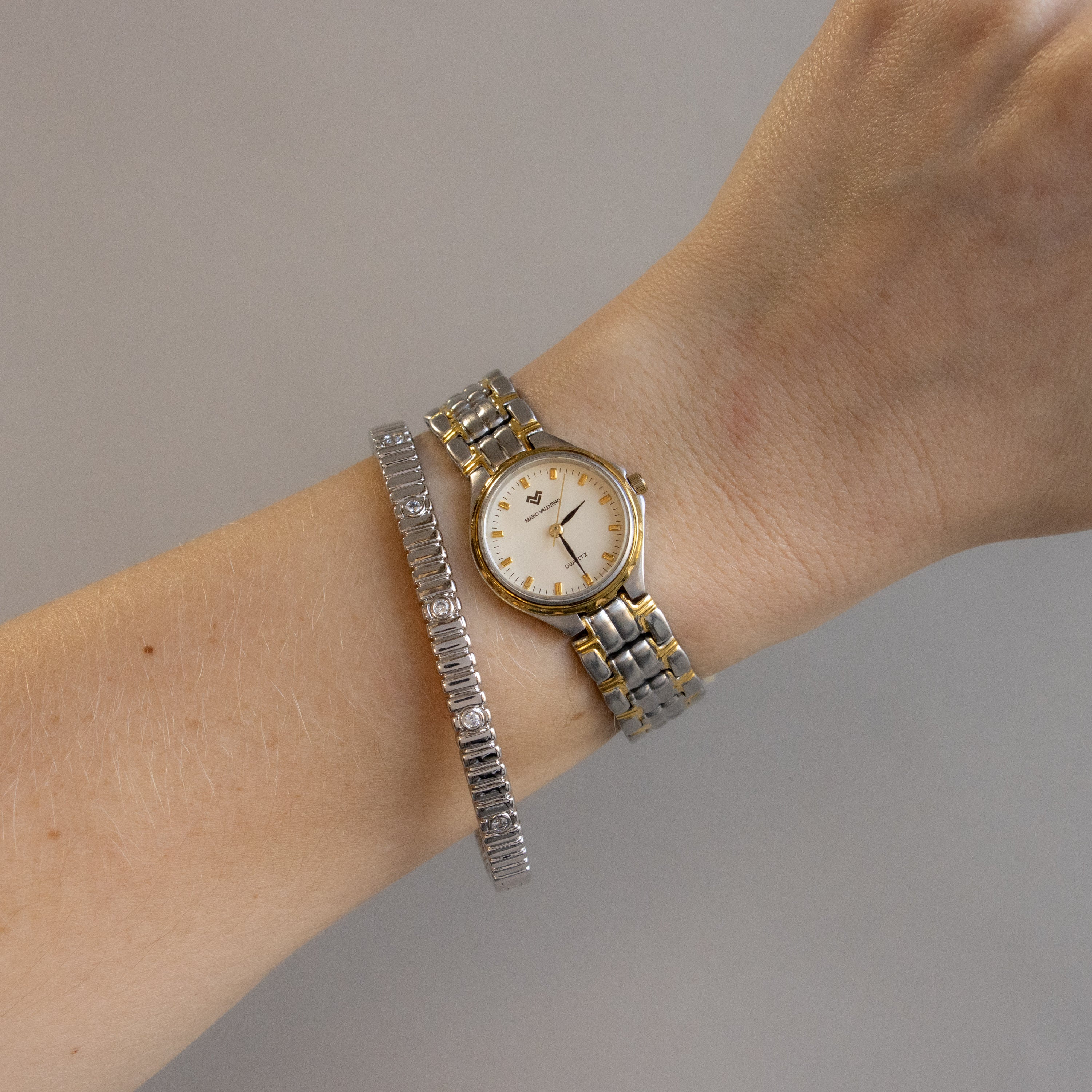 Vintage Mario Valentino Round Two Tone Women's Watch | Caitlyn Minimalist | Caitlyn Minimalist