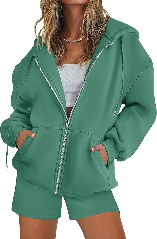 ZESICA Women's Two Piece Outfits Casual Long Sleeve Zipper Hoodie Tracksuit Sweatsuit Workout Set... | Amazon (US)