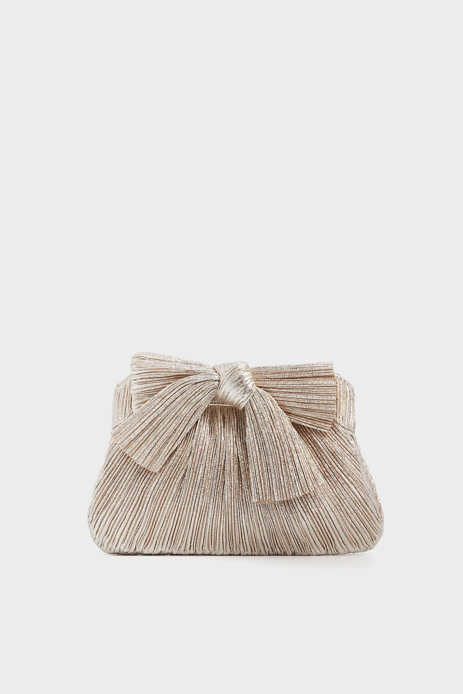 Champagne Shimmer Rayne Pleated Frame Clutch | Tuckernuck (US)
