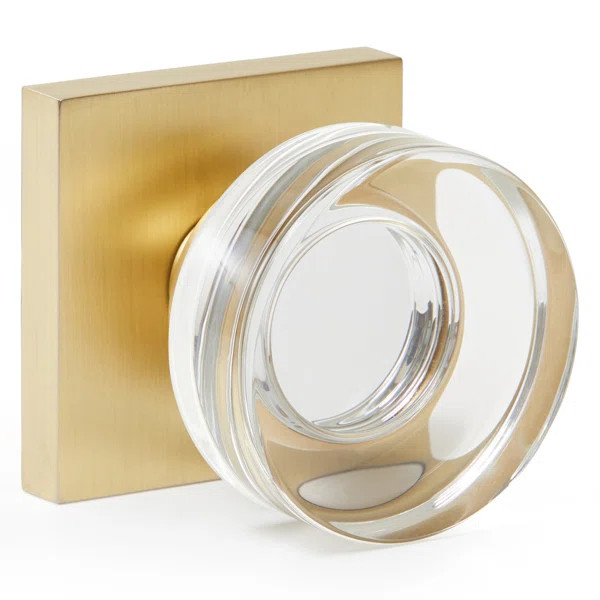 Florence Satin Gold Door Knob with Crystal Handle | Wayfair North America