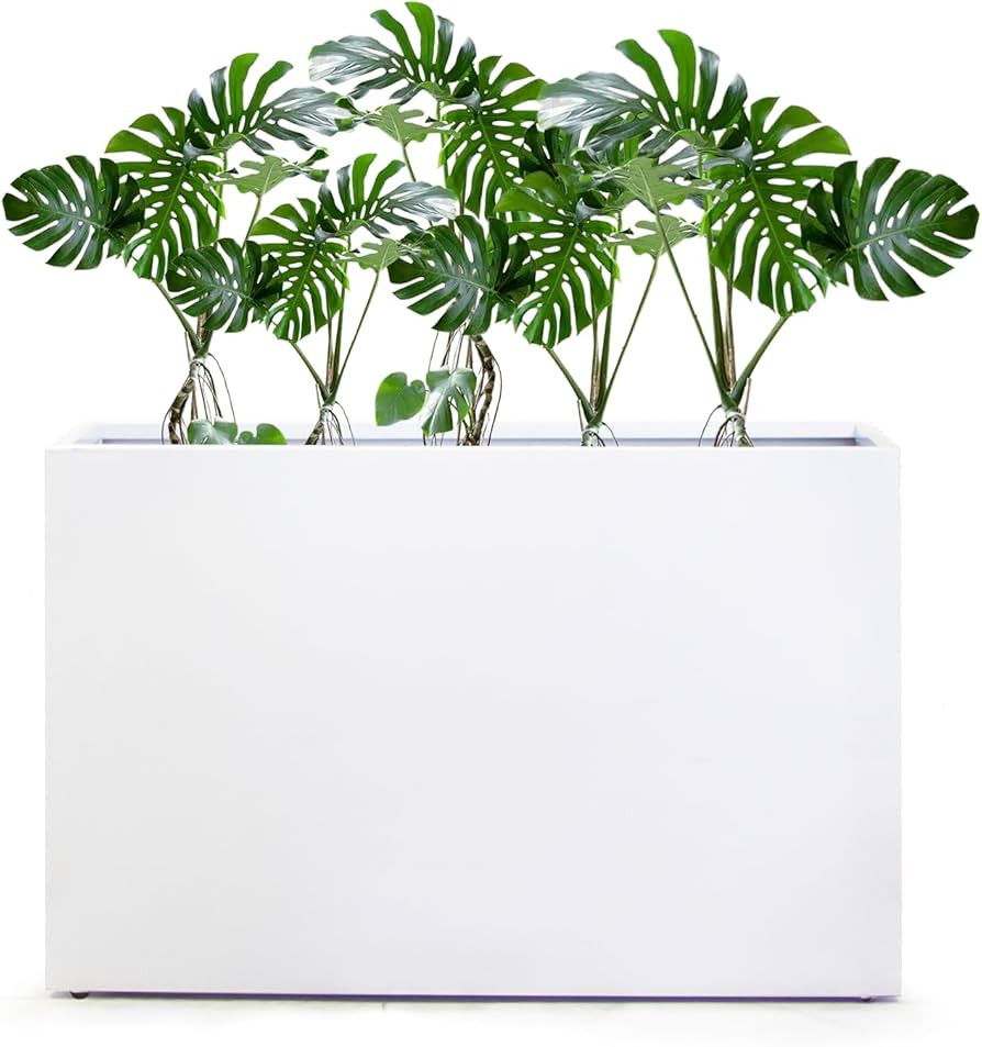 Metal Planter Box Rectangular Block - Galvanized Steel Long Box Planter Modern Outdoor Planters A... | Amazon (US)