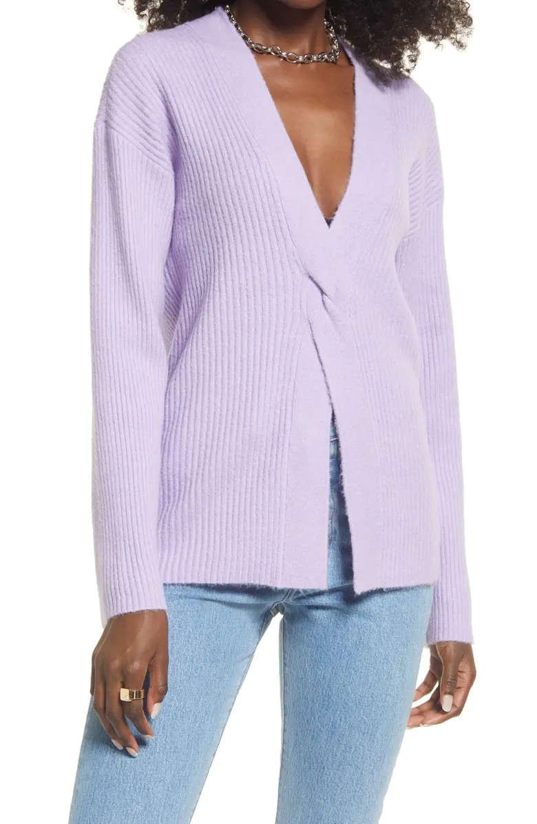Women's Rib Twist Front Sweater | Nordstrom