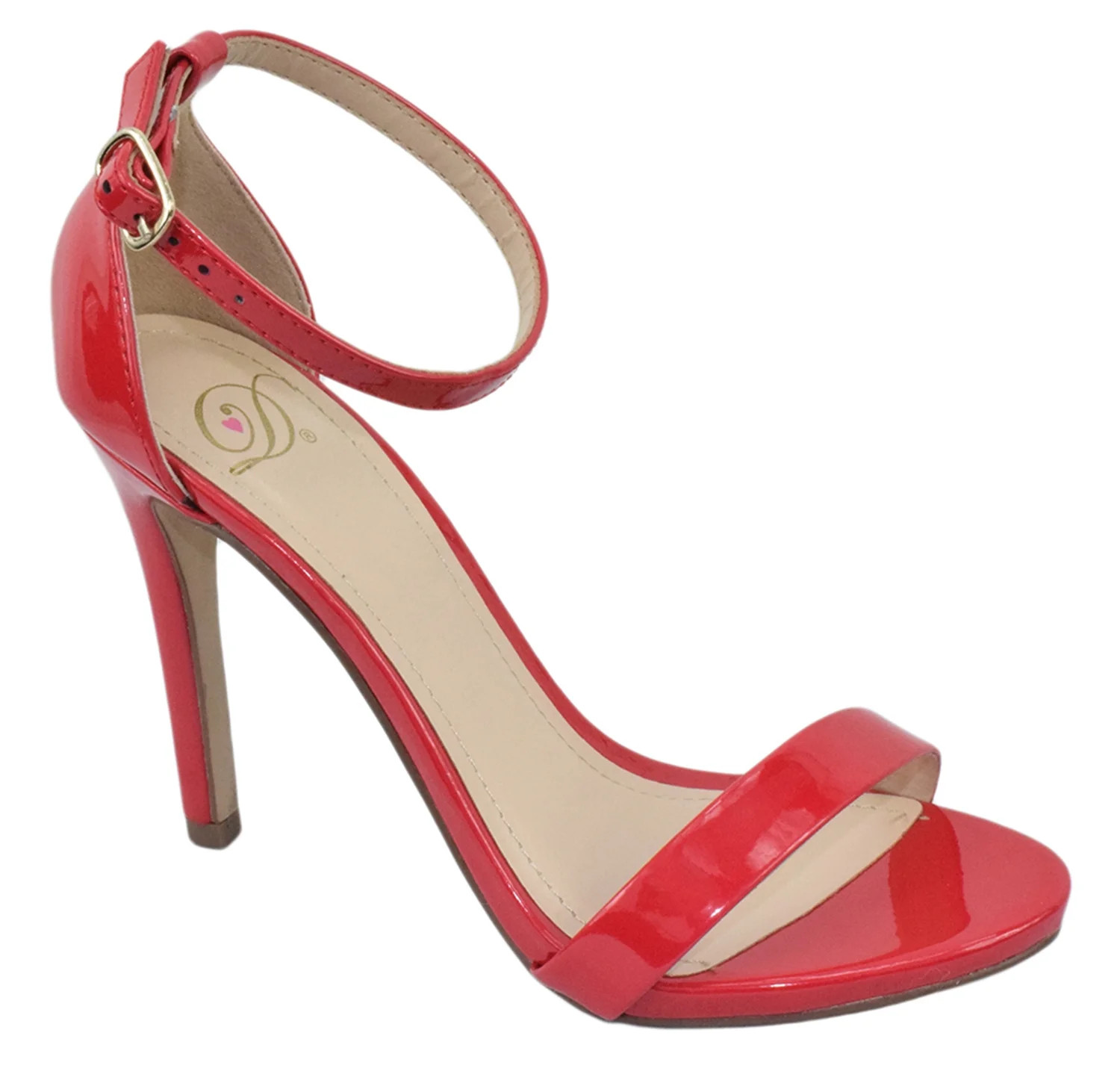 Delicious Shoes Women Ankle Strap High Heel Open Toe Formal/Casual Dress Sandals JAIDEN Red Paten... | Walmart (US)