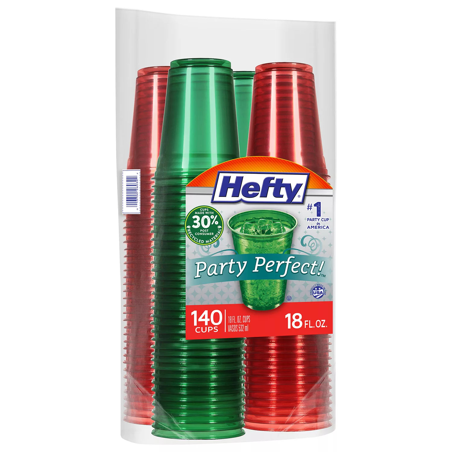 Hefty Party Perfect Holiday-Colored Plastic Cups, 18 oz., 140 ct. | Sam's Club