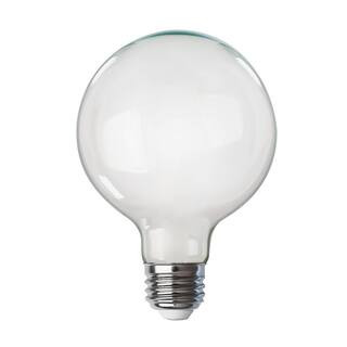 Feit Electric 100-Watt Equivalent G40 Dimmable Straight Filament White Glass E26 LED Vintage Ed... | The Home Depot