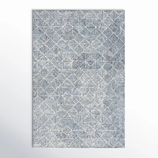 Linsly Handmade Blue/Ivory Rug | Birch Lane