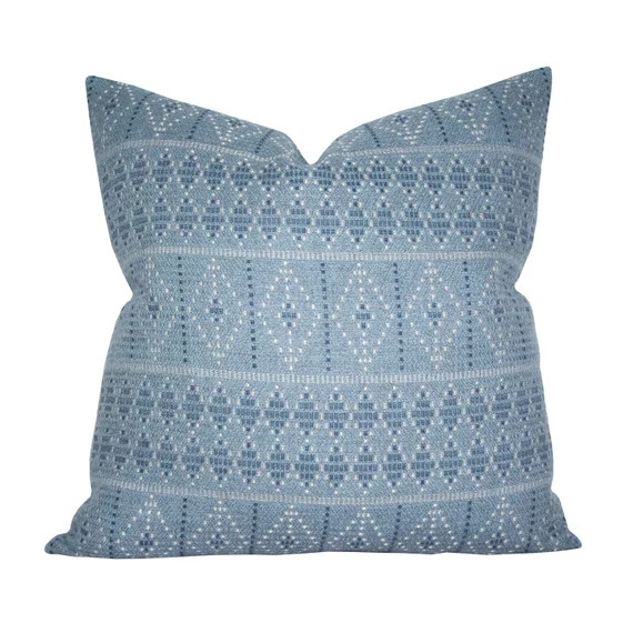 Outdoor Pillow Cover Souk Indigo and Sky Tribal Stripe | Etsy Canada | Etsy (CAD)