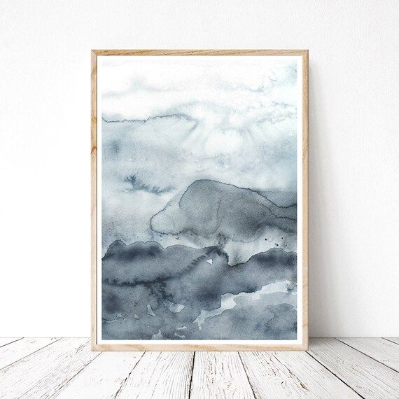 Blue Watercolor Painting, Instant Art, INSTANT DOWNLOAD, Modern Minimalist Poster, Printable Wall De | Etsy (US)
