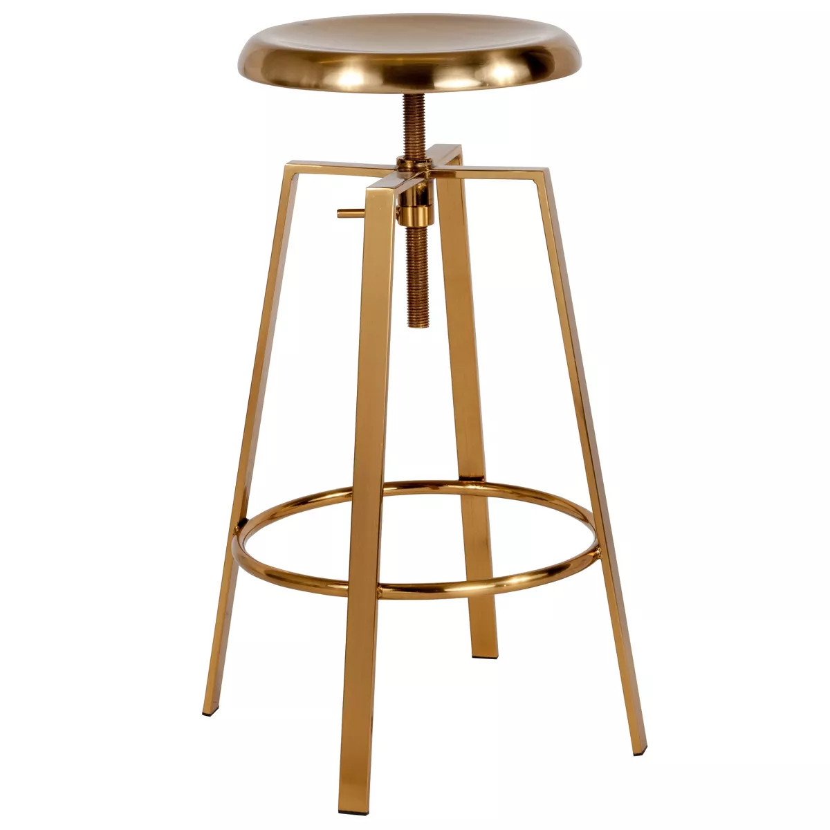 Merrick Lane Industrial Style Bar Stool with Height Adjustable Swivel Seat | Target