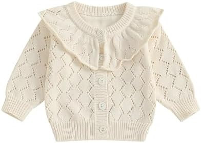 Toddler Baby Girl Lightweight Crewneck Cardigan Jacket Long Sleeve Open Front Sweater Casual Spri... | Amazon (US)