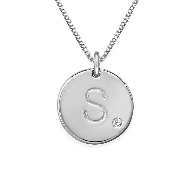 Initial Sterling Silver Diamond Necklace | MYKA