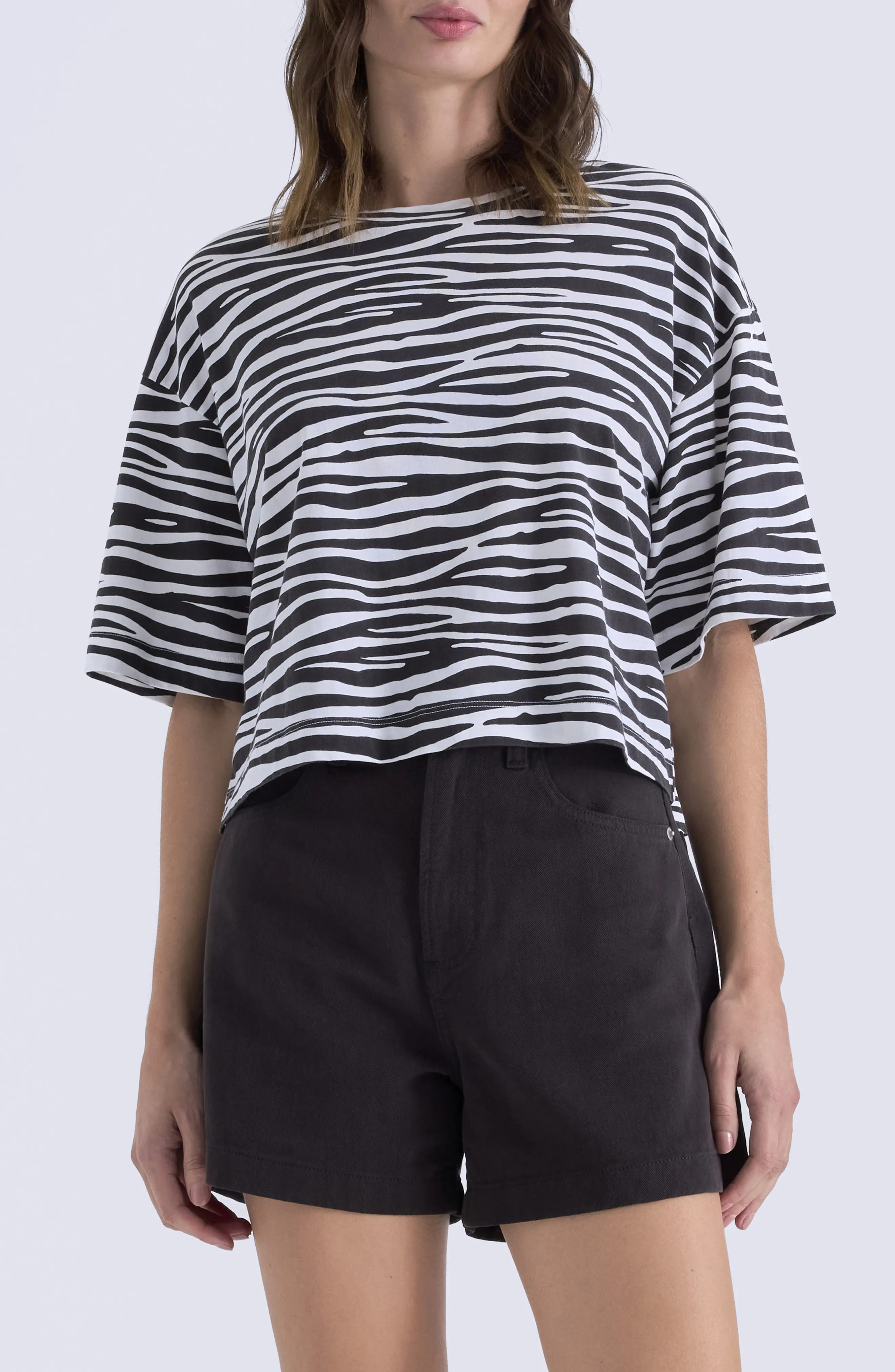 Pistola Mae Boxy Crop T-Shirt in Soft White at Nordstrom, Size Large | Nordstrom