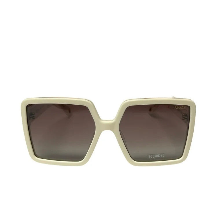 Quay Australia Almost Ready Oversized Sunglasses Ivory Brown Polarized | Walmart (US)